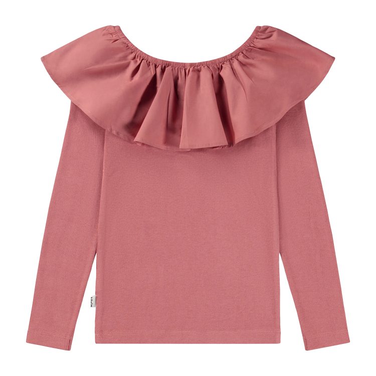 Pink top with poplin collar - MOLO