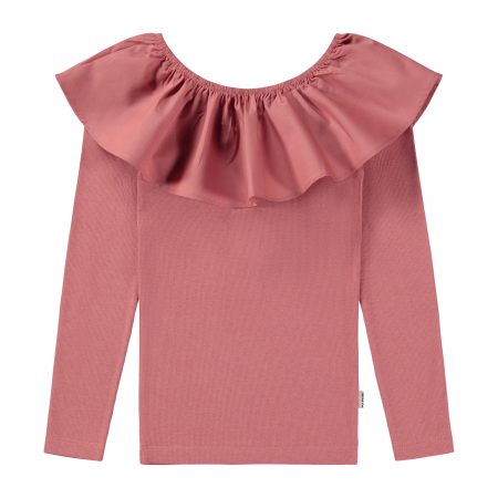 Pink top with poplin collar - MOLO