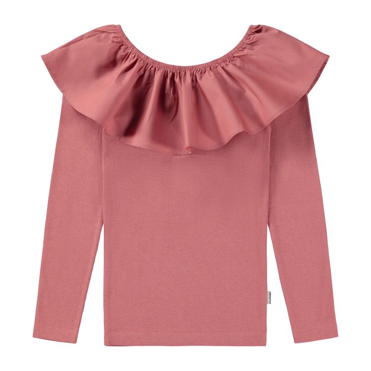 Pink top with poplin collar - MOLO