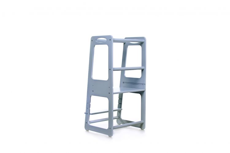 Montessori kitchen helper tower in grey - Joy of Nature