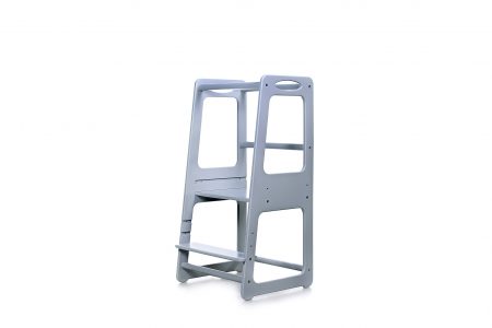 Montessori kitchen helper tower in grey - Joy of Nature