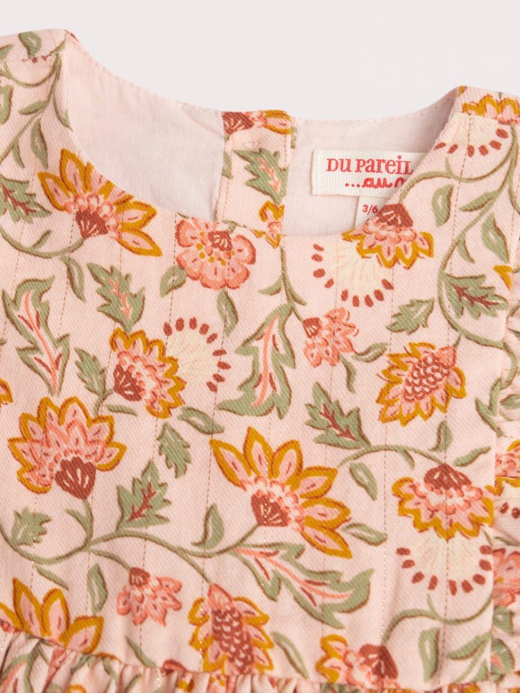 Baby pastel pink floral print dress - Du pareil Au Meme