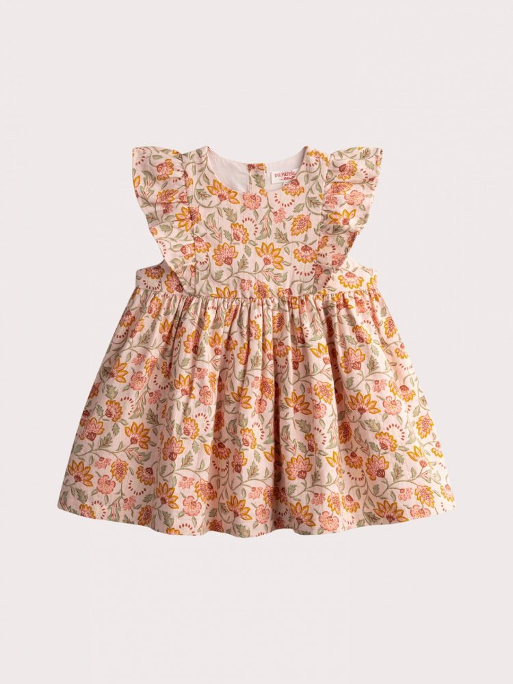 Baby pastel pink floral print dress - Du pareil Au Meme