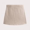 Beige denim skirt with flowers - Du pareil Au Meme