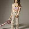 Beige girls denim pants - Du pareil Au Meme