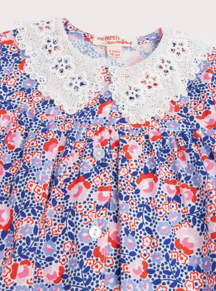 Flower printed dress for baby girls - Du pareil Au Meme
