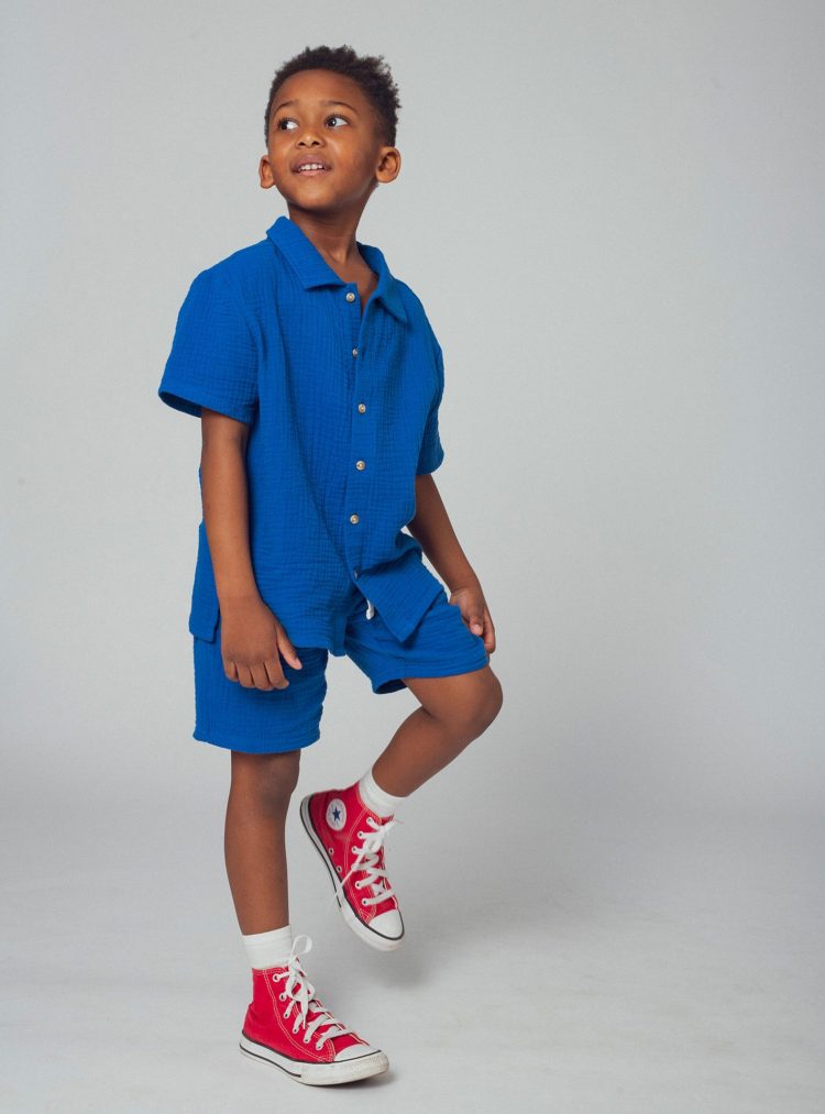 Blue Bermuda shorts in cotton - Du pareil Au Meme