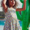 Dress with ruffled straps and flower print - Du pareil Au Meme