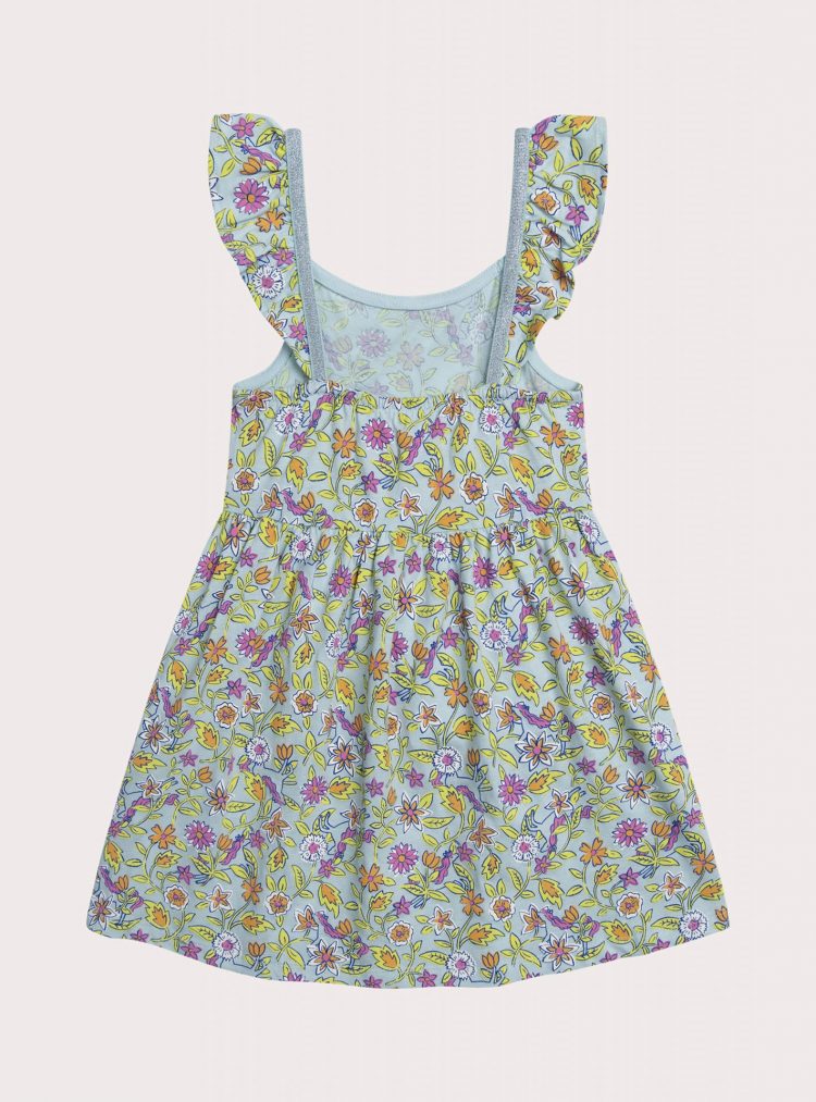 Dress with ruffled straps and flower print - Du pareil Au Meme