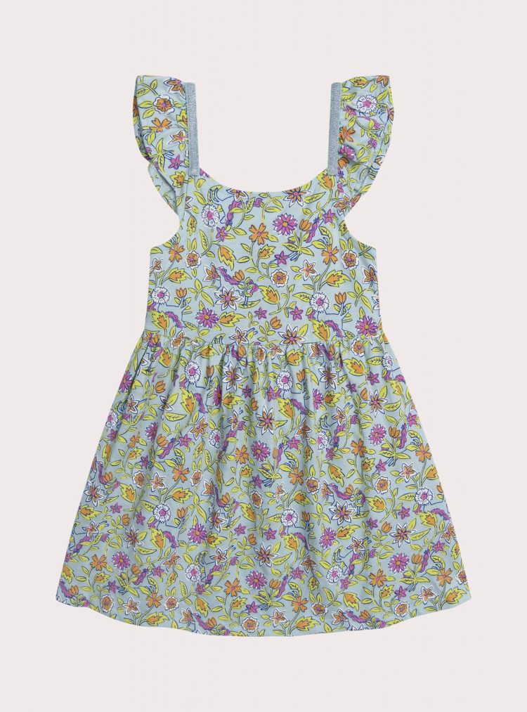 Dress with ruffled straps and flower print - Du pareil Au Meme