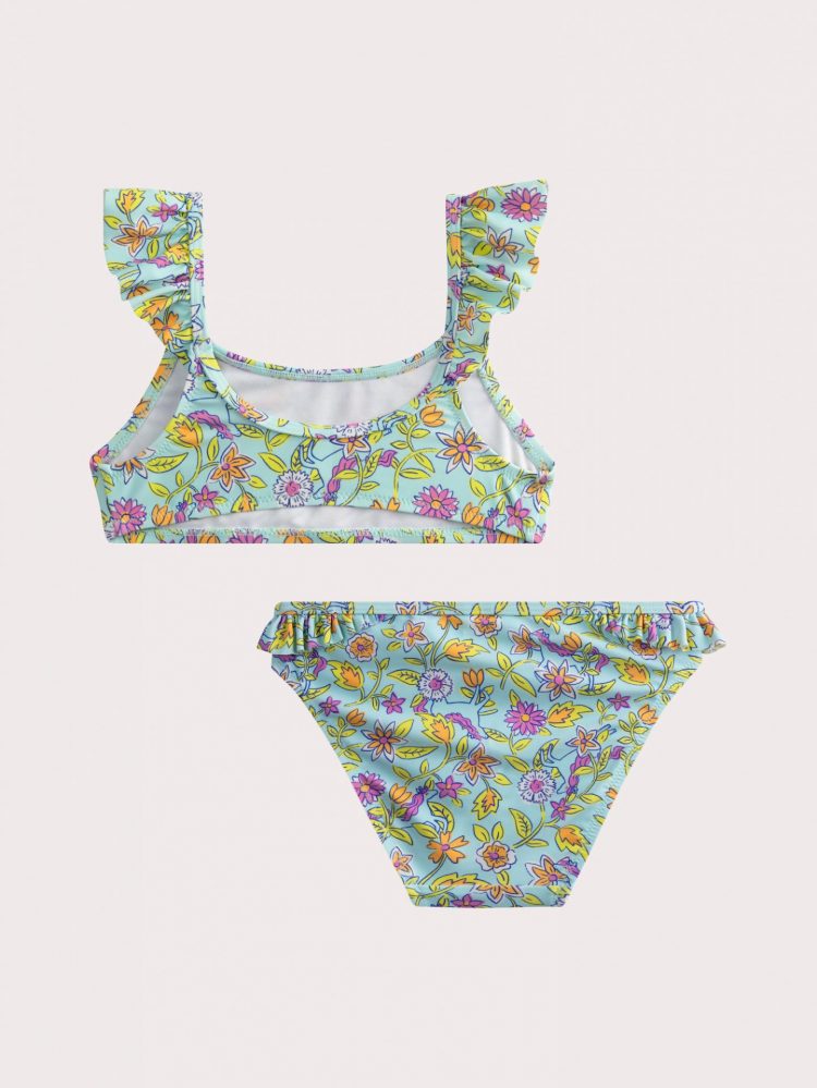 Girls' 2-piece floral print swimsuit - Du pareil Au Meme
