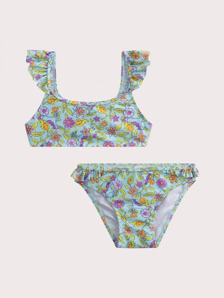 Girls' 2-piece floral print swimsuit - Du pareil Au Meme