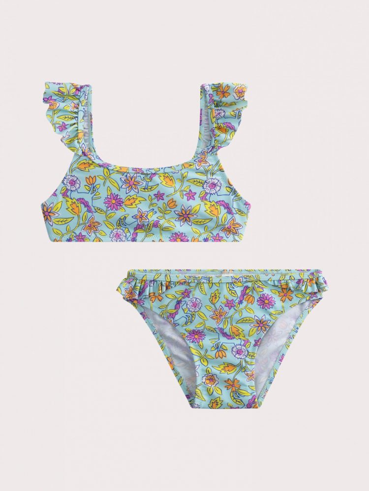 Girls' 2-piece floral print swimsuit - Du pareil Au Meme