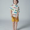 Skateboard print t-shirt & mustard shorts set - Du pareil Au Meme