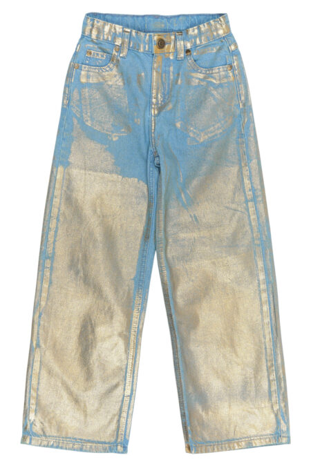 Girls Gold Wide Leg Jeans - The New