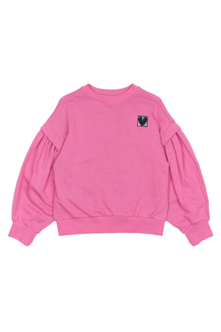 Girls Pink Puff Sleeve Sweatshirt - The New