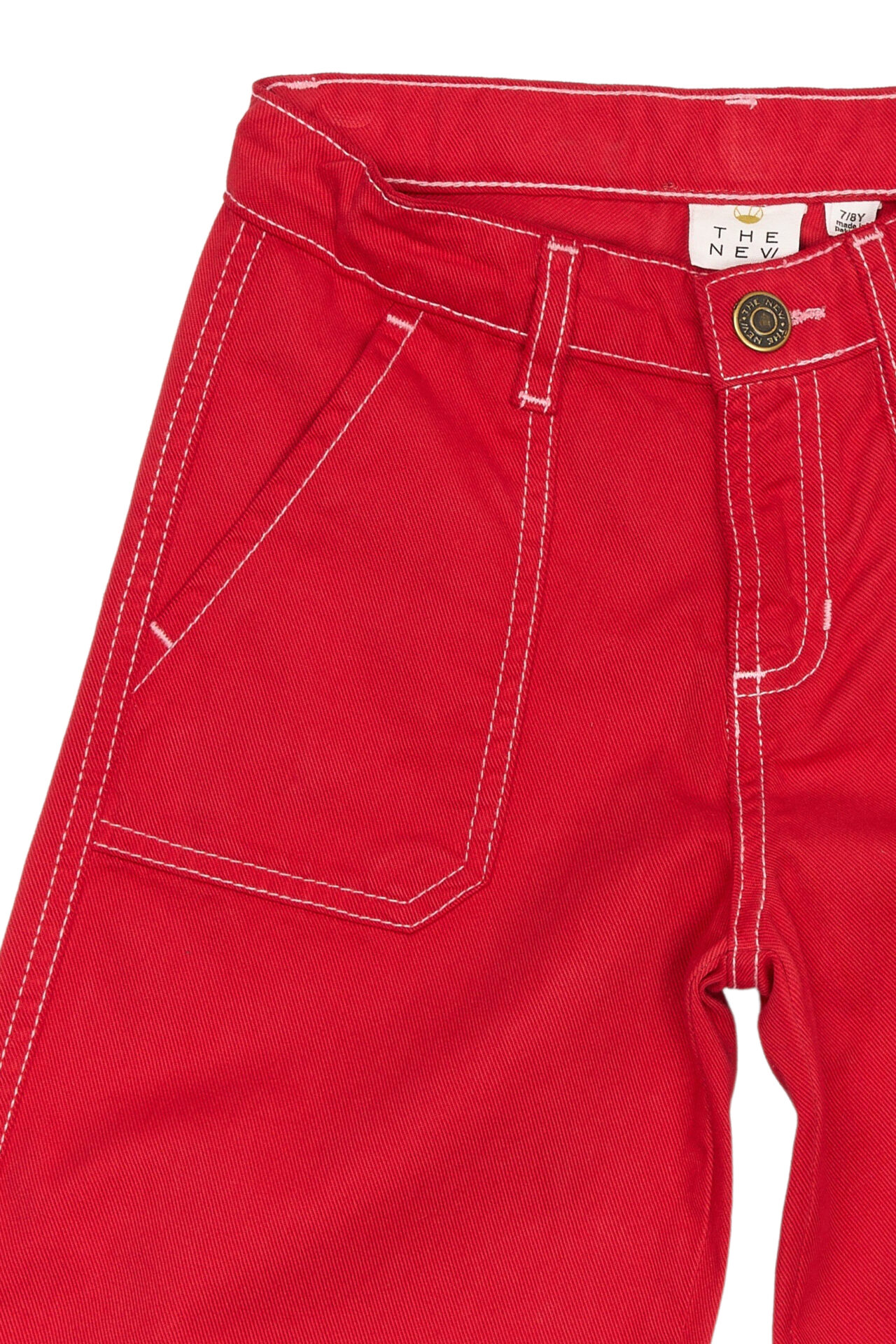 Girls vibrant red cotton pants - The New