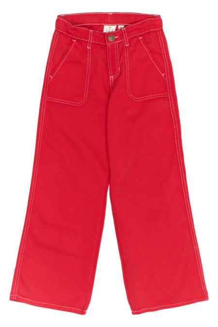 Girls vibrant red cotton pants - The New