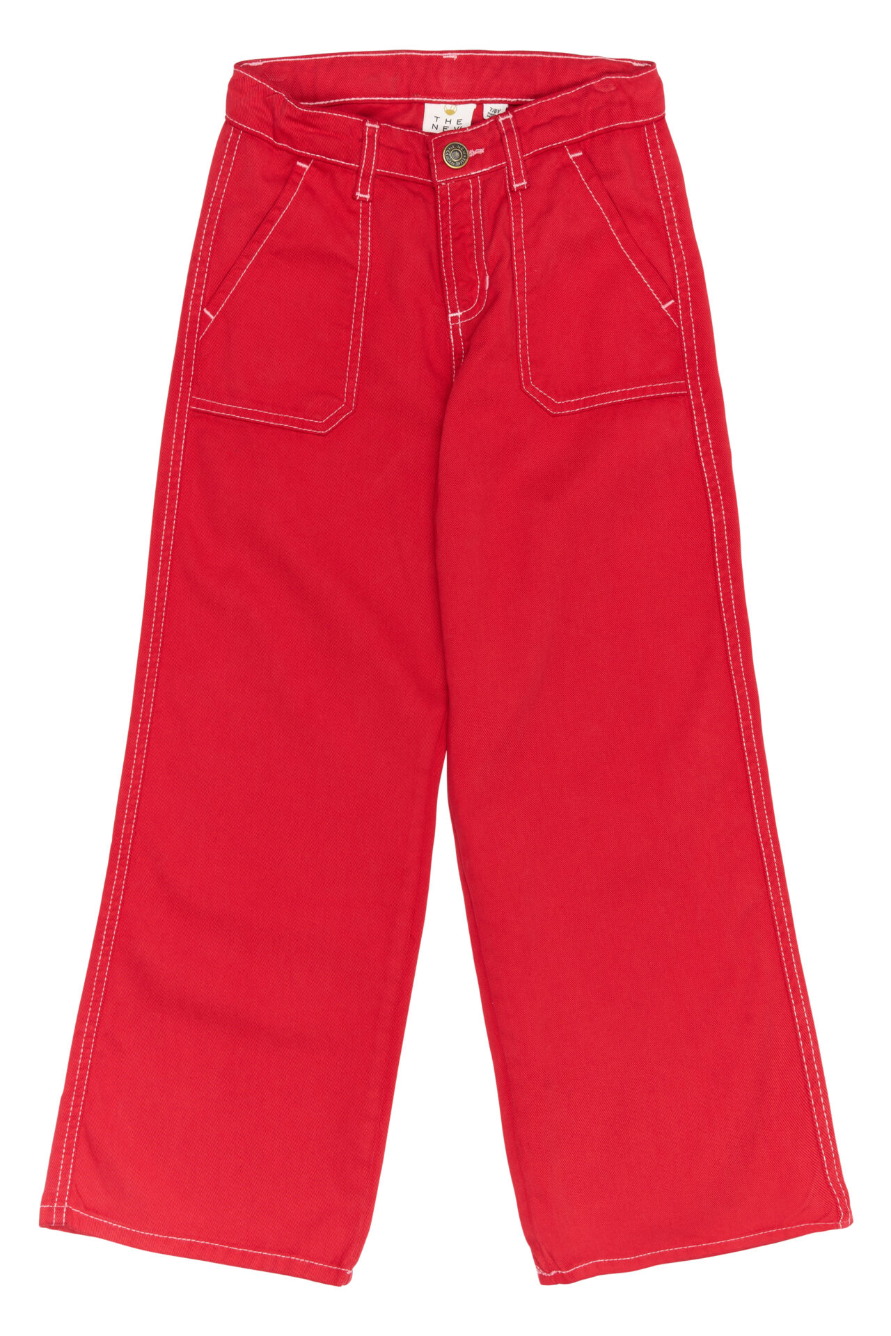 Girls vibrant red cotton pants - The New