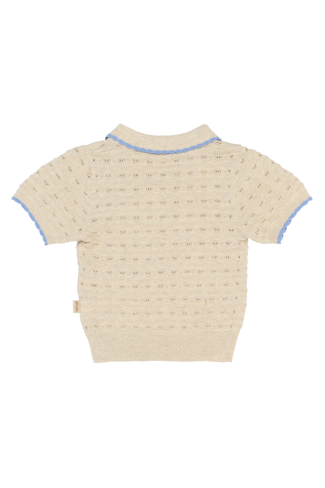 Girls Beige Pointelle Knit Polo - The New
