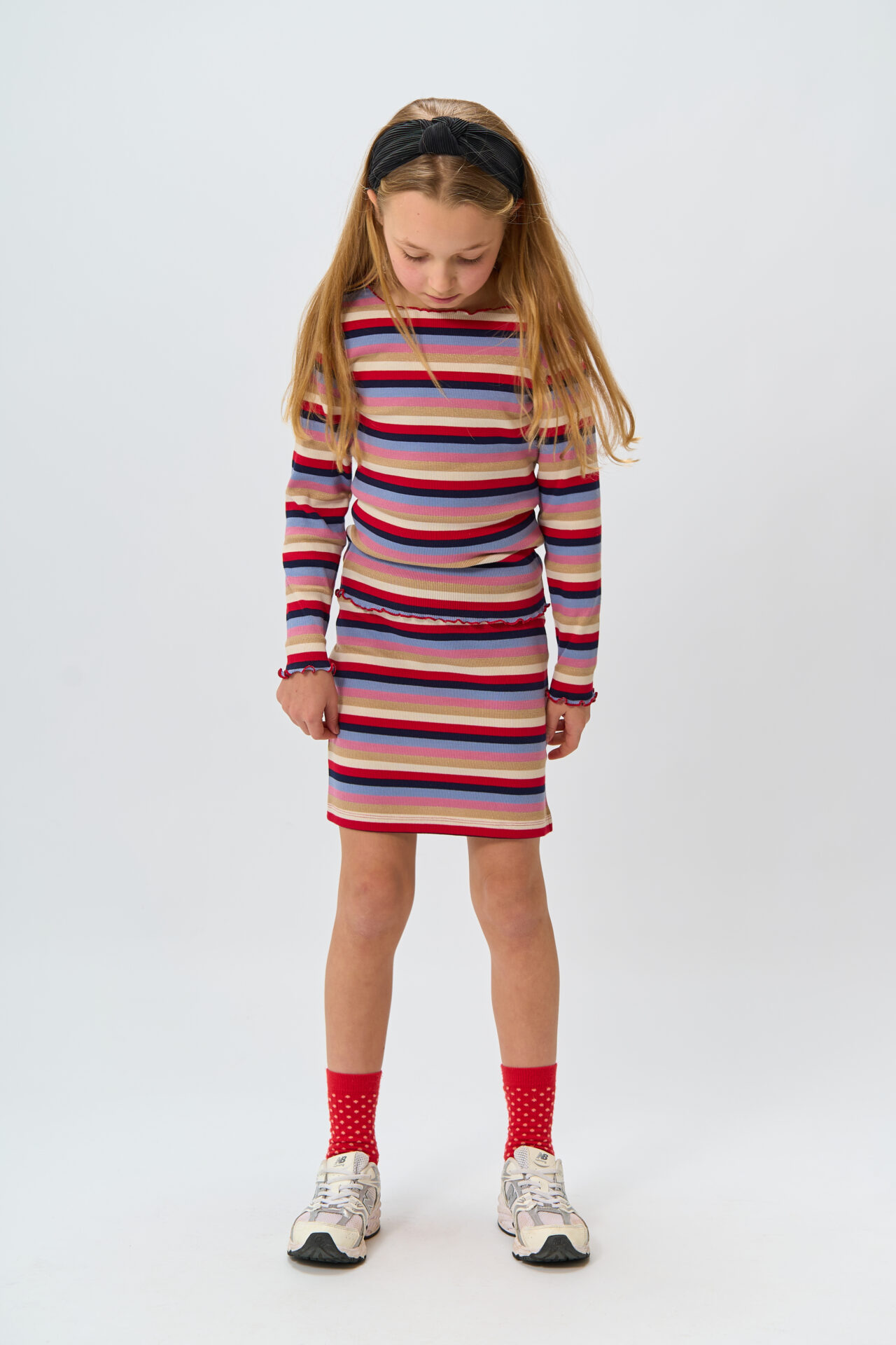 Girls Striped Ribbed Skirt - The New