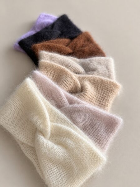 White Woman Mohair Silk autumn headband - Muskares
